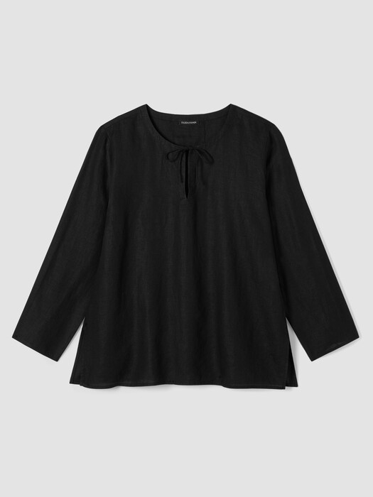 Organic Handkerchief Linen Round Neck Top