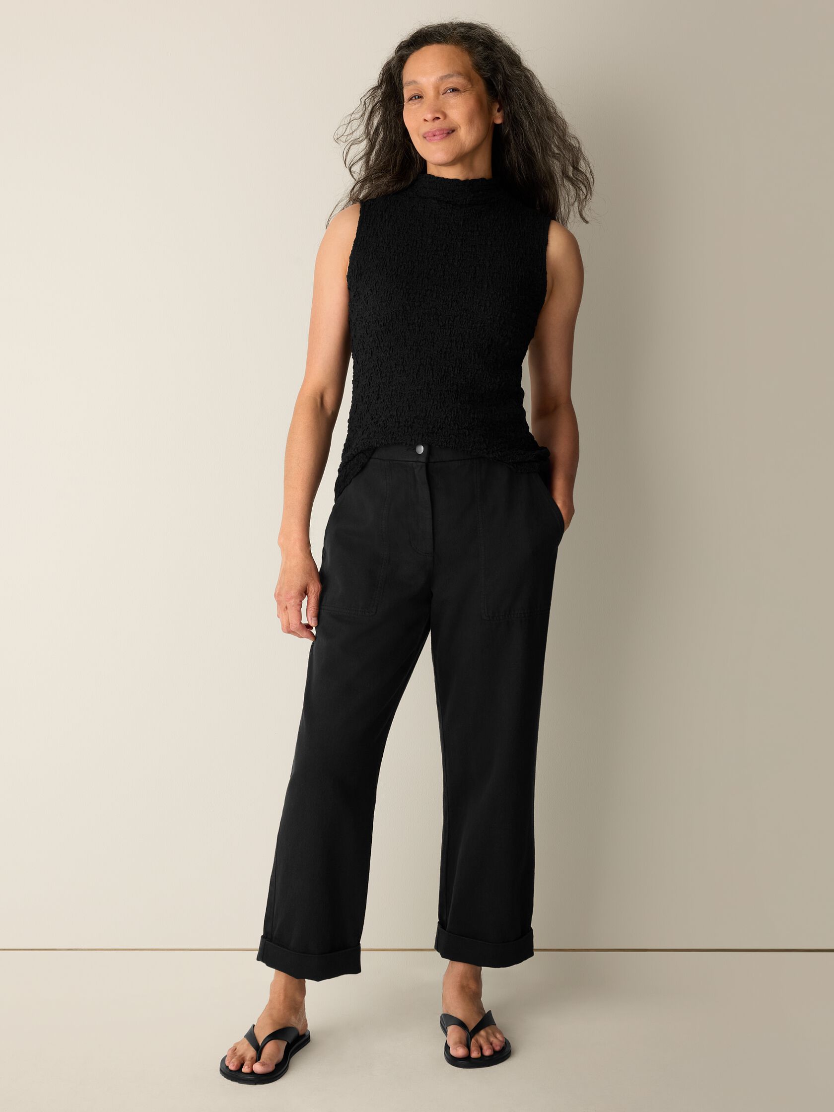 Garment-Dyed Utility Cotton Straight Pant