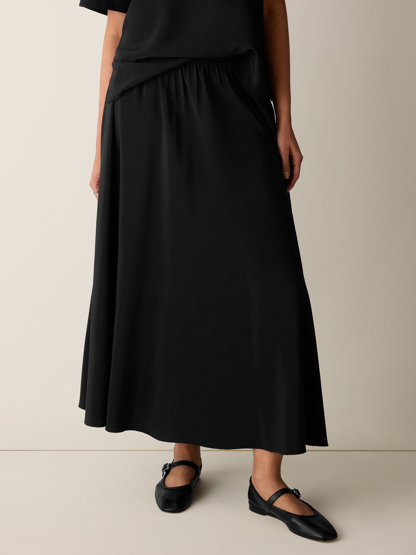 Silk Crepe de Chine Half-Circle Skirt
