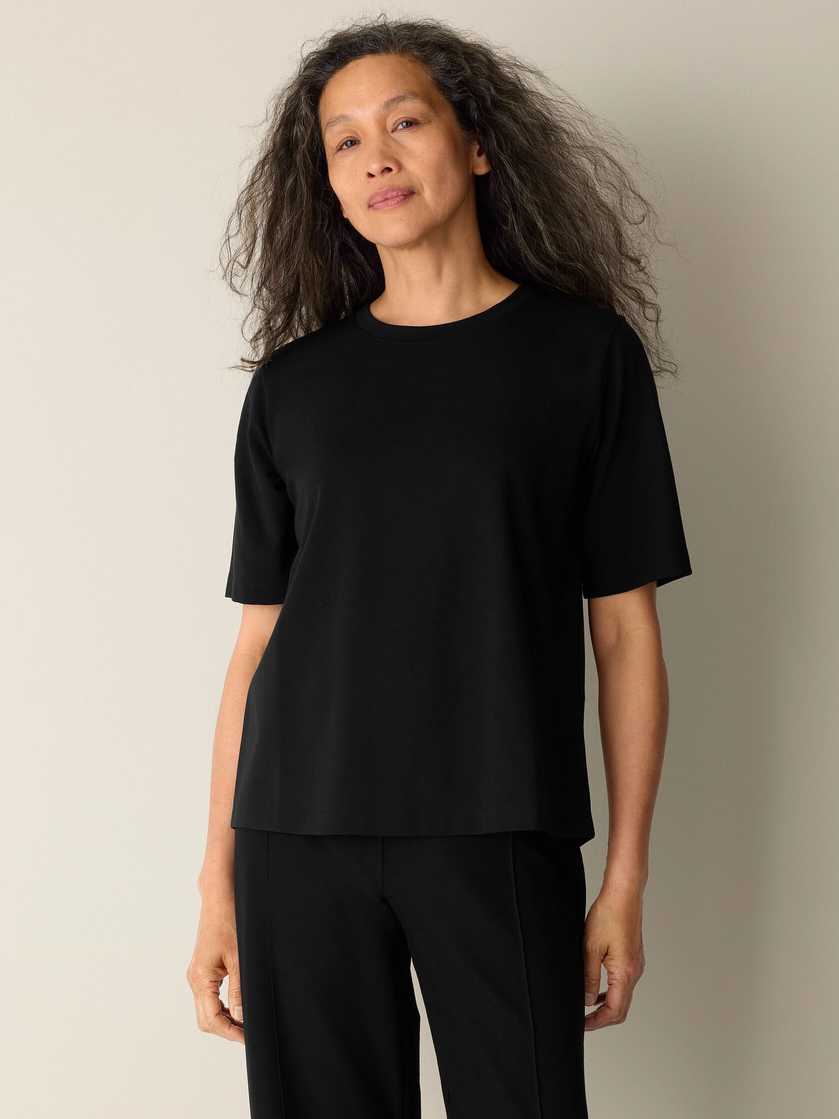 Extra-Fine Ponte Crew Neck Tee