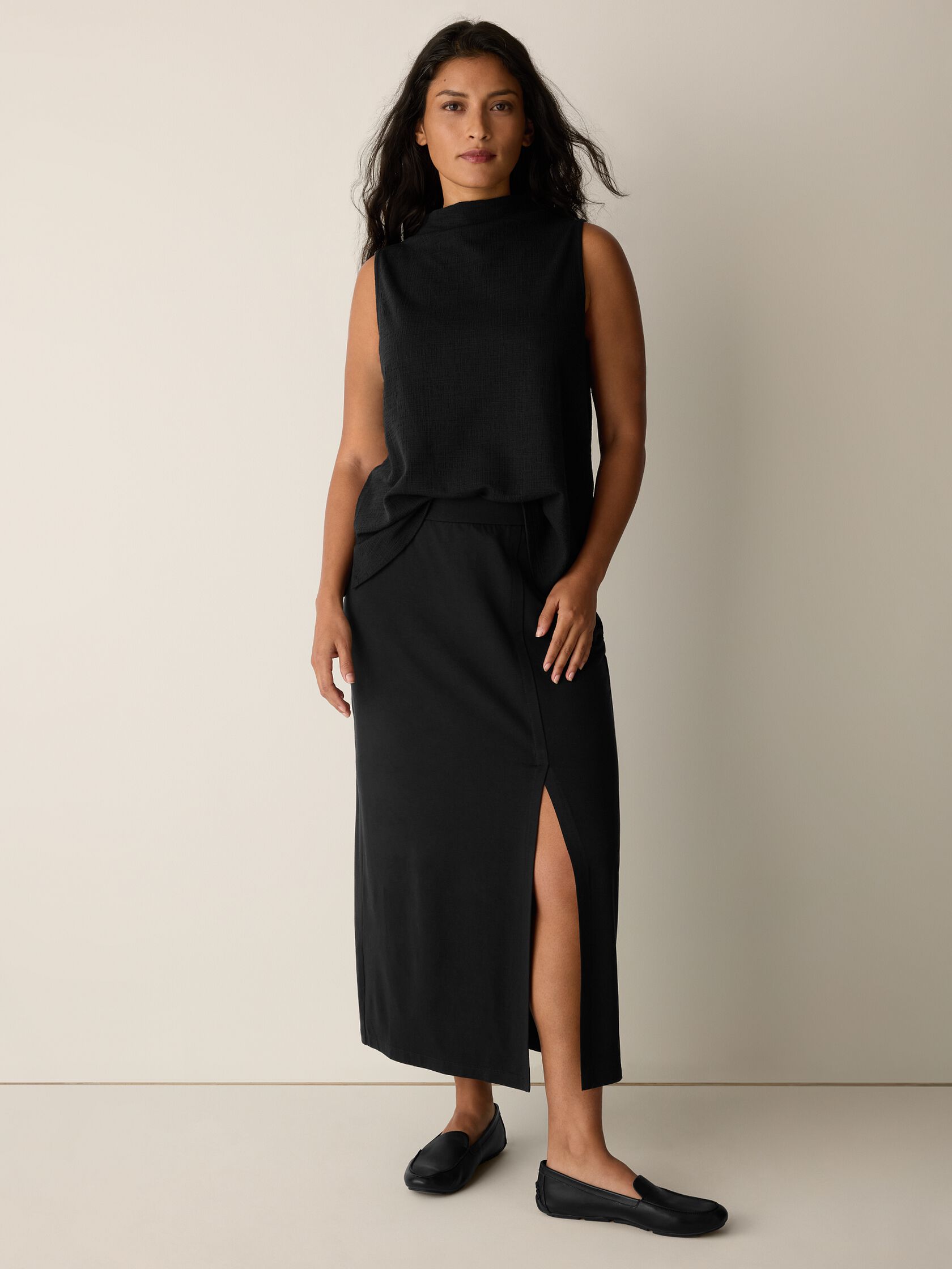 Stretch Jersey Knit Straight Skirt