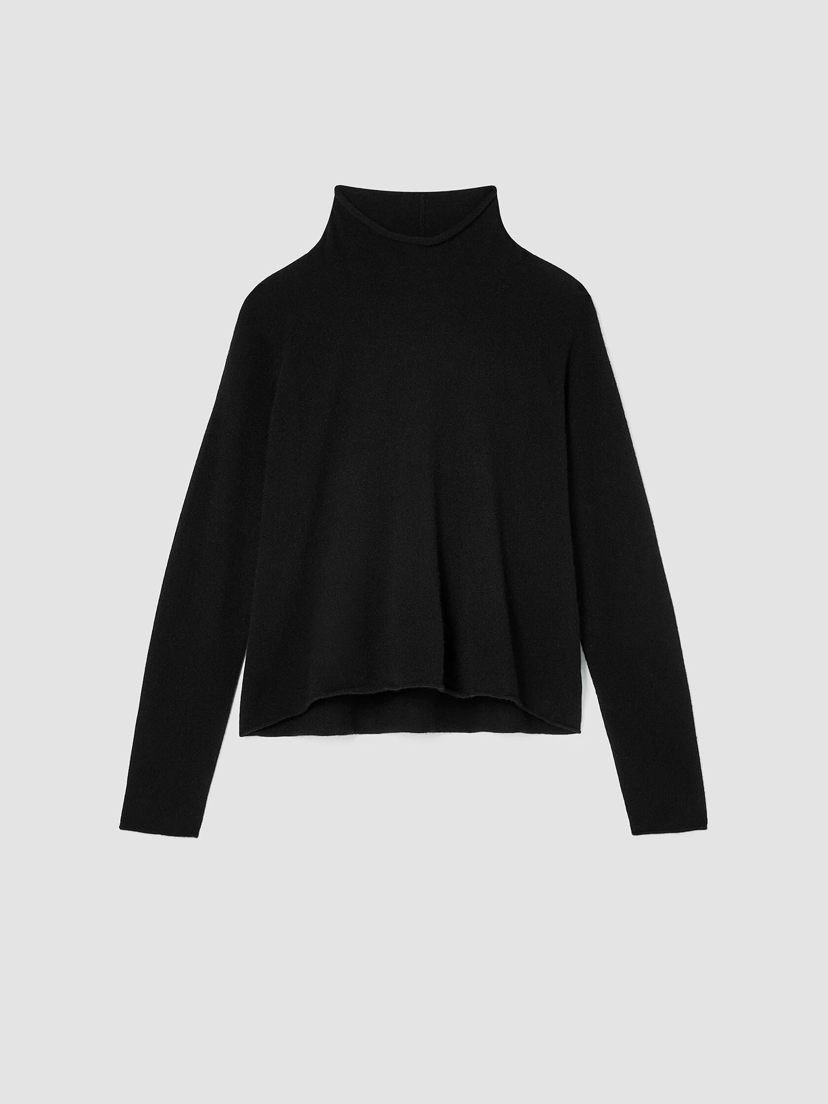 Italian Cashmere Scrunch Neck Top