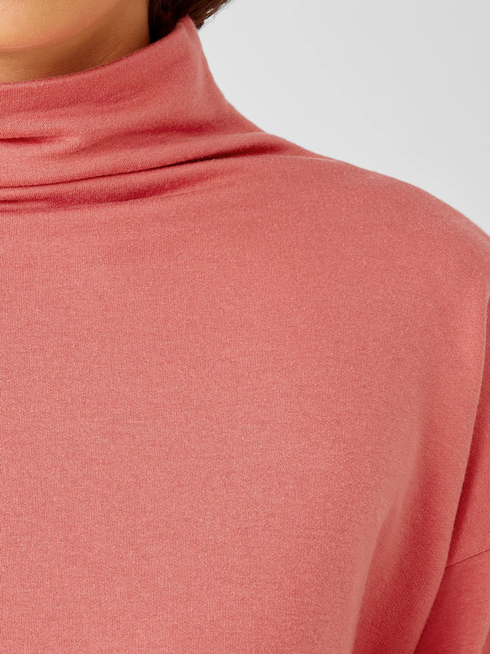 Cozy Brushed Terry Funnel Neck Box-Top