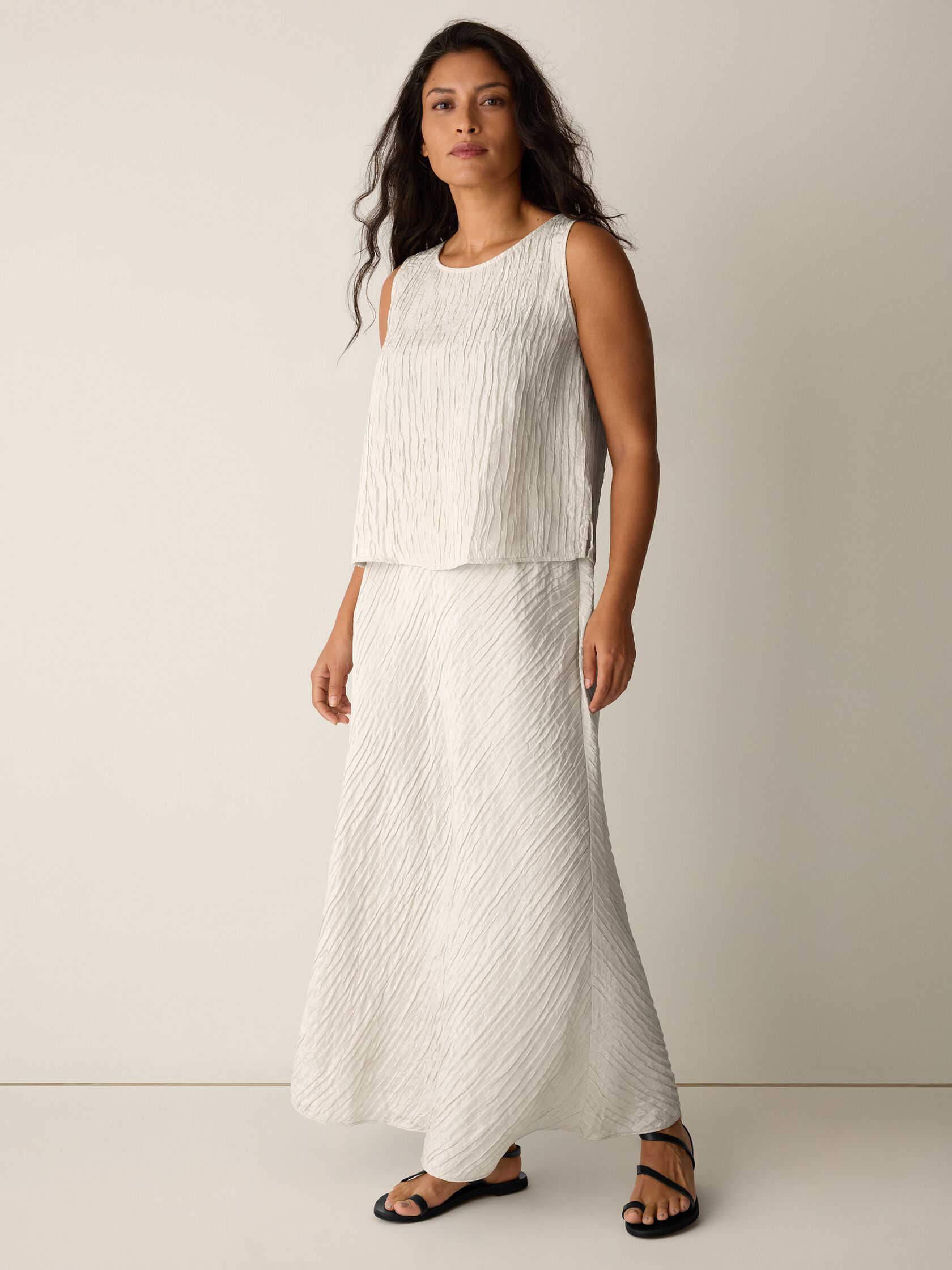 Textured Silk Jacquard Bias Skirt