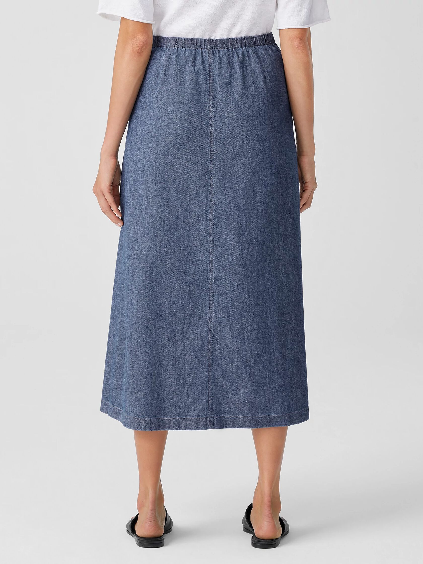 Airy Organic Cotton Twill A-Line Skirt