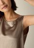 Textured Satin Ballet Neck Tank