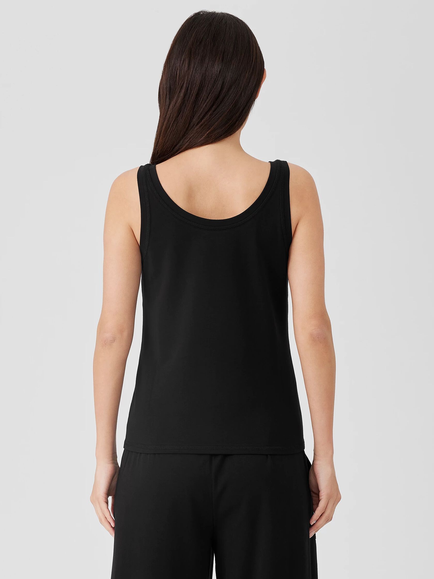 Pima Cotton Stretch Jersey Scoop Neck Tank