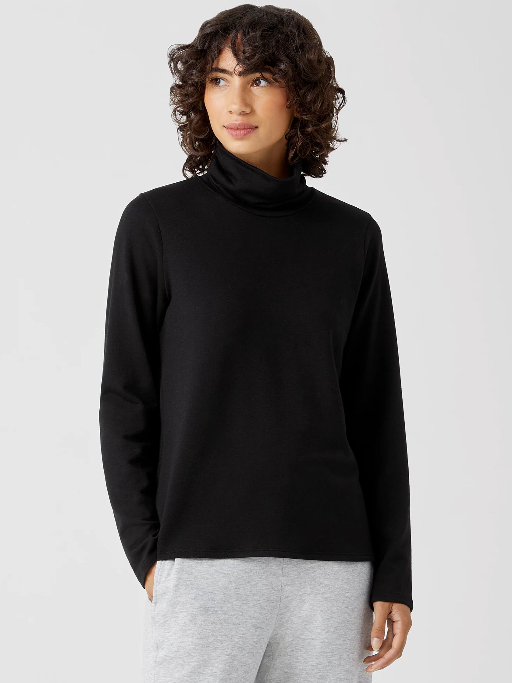 Cozy Brushed Terry Hug Scrunch Neck Top