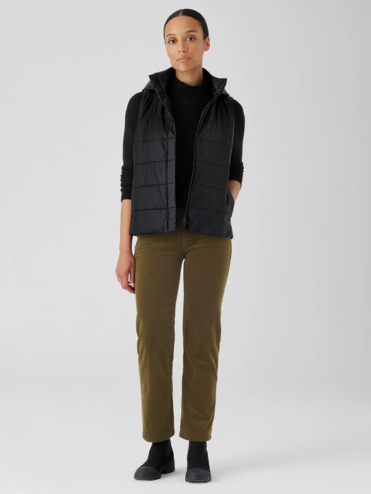 Eggshell Recycled Nylon Vest with Removable Hood