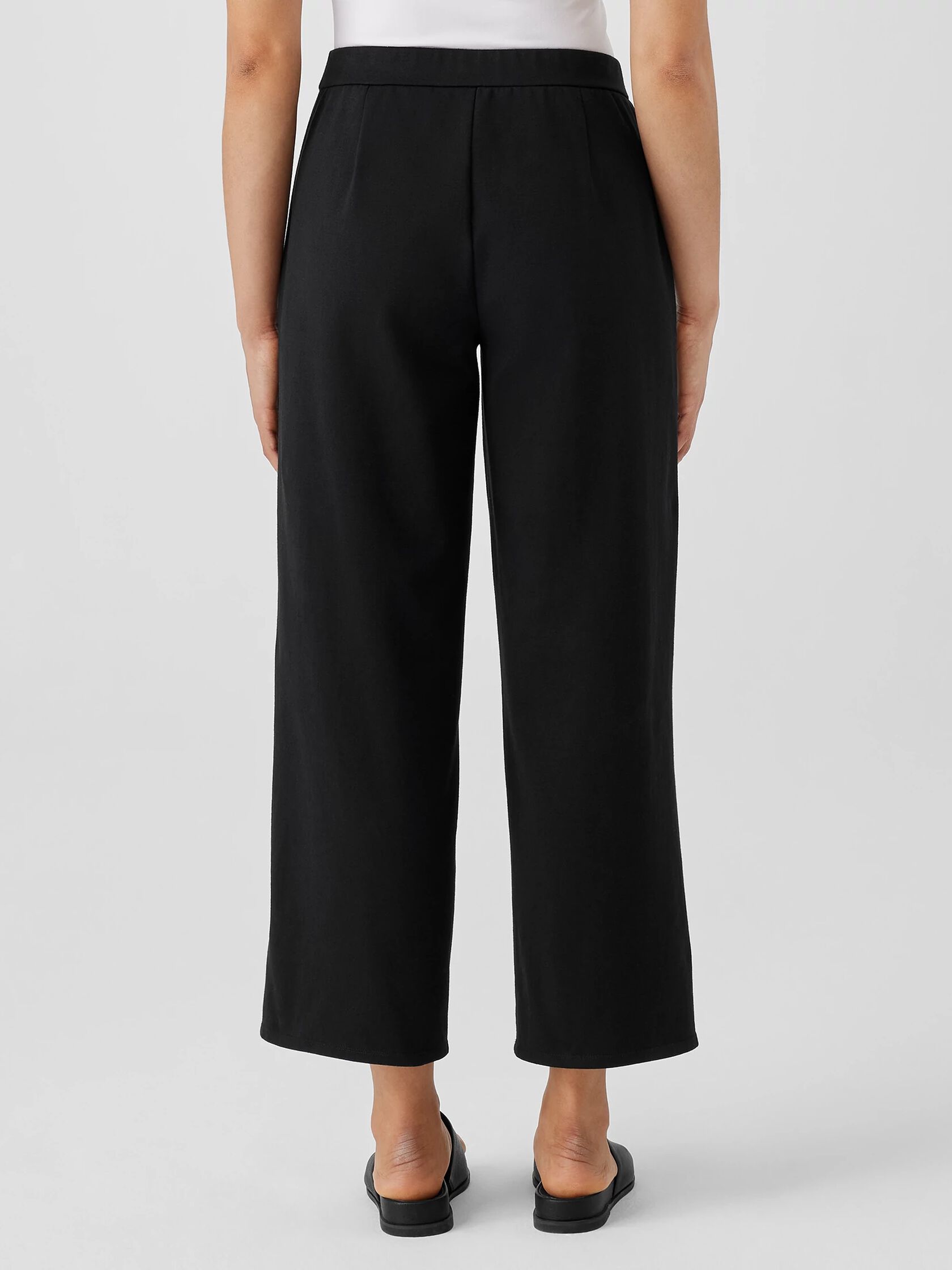 Cotton Blend Ponte Wide-Leg Pant