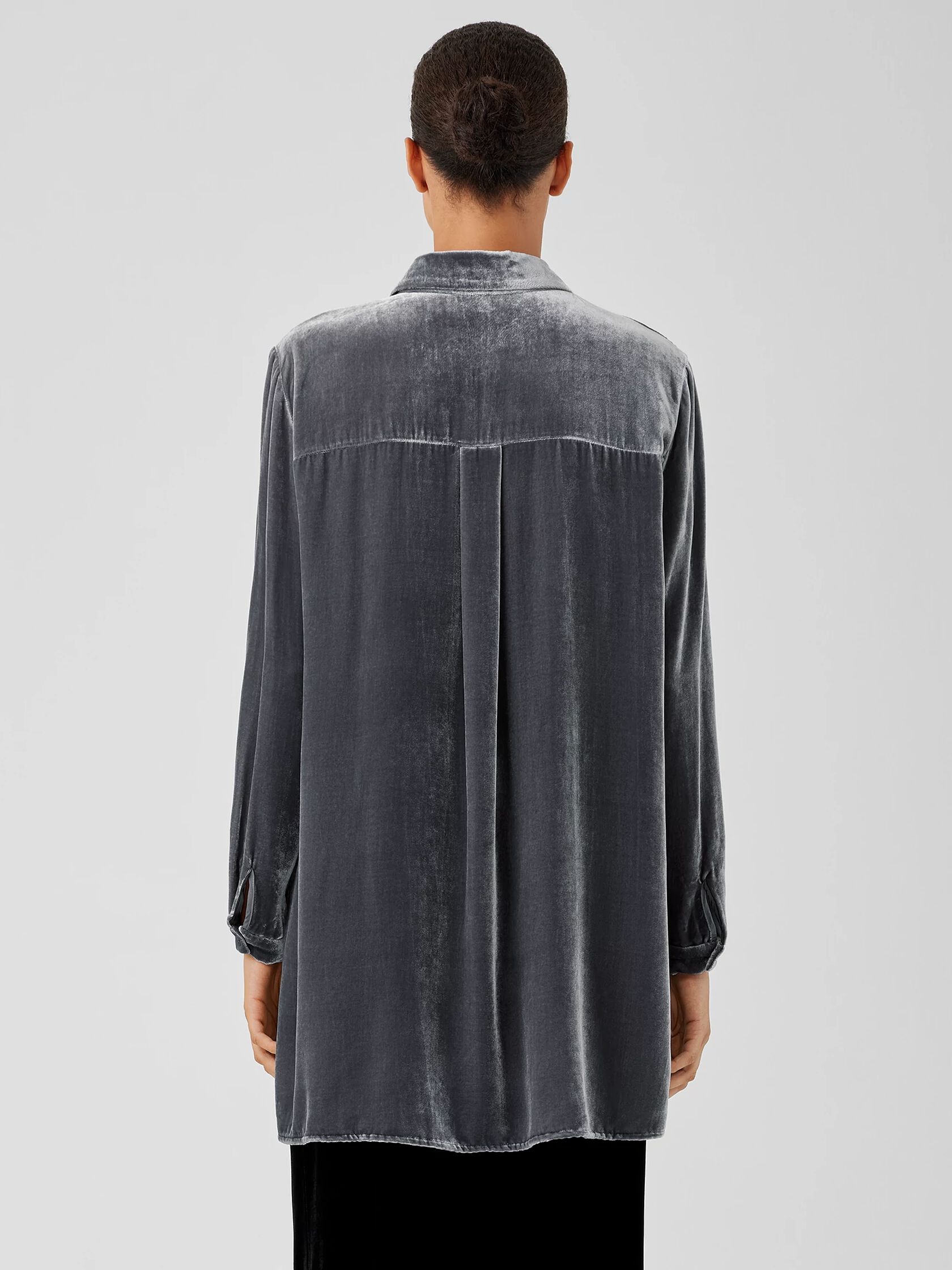 Velvet Classic Collar Long Shirt