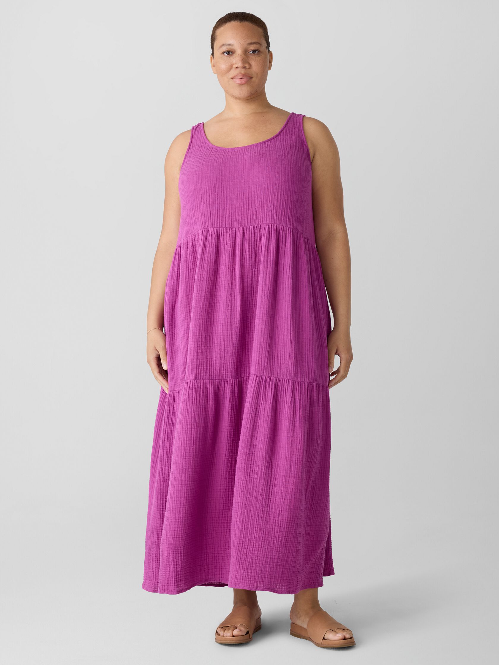 Organic Cotton Lofty Gauze Tiered Dress