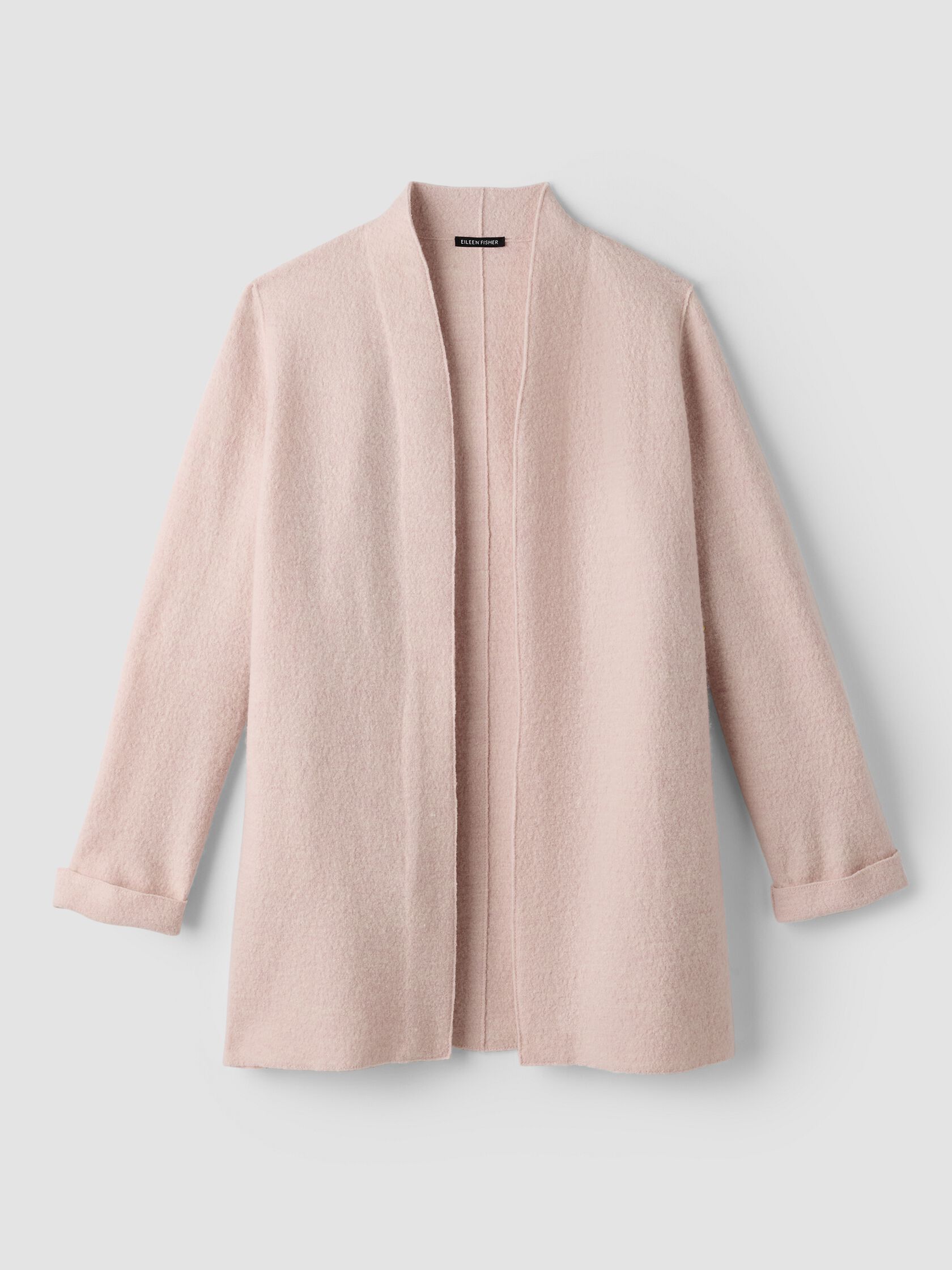 Lightweight Boiled Wool High Collar Jacket in Regenerative Wool