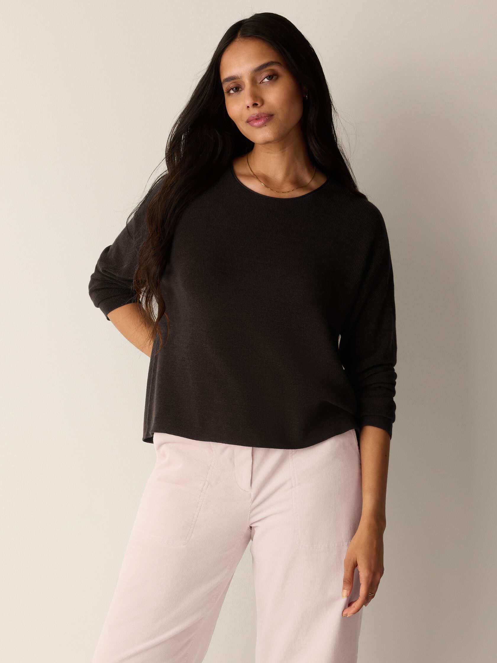 Superfine Merino Crew Neck Top in Regenerative Wool