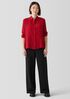 Silk Georgette Crepe Classic Collar Shirt