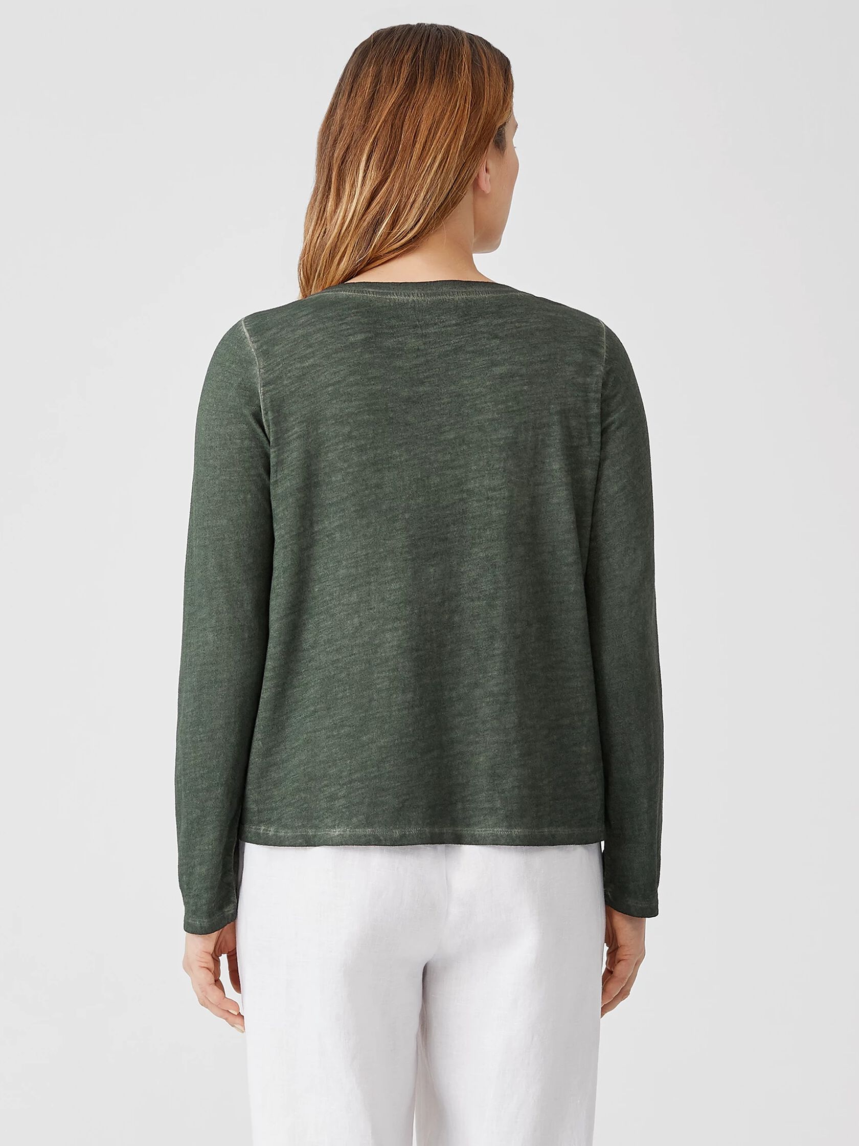 Pigment-Dyed Organic Cotton V-Neck Top