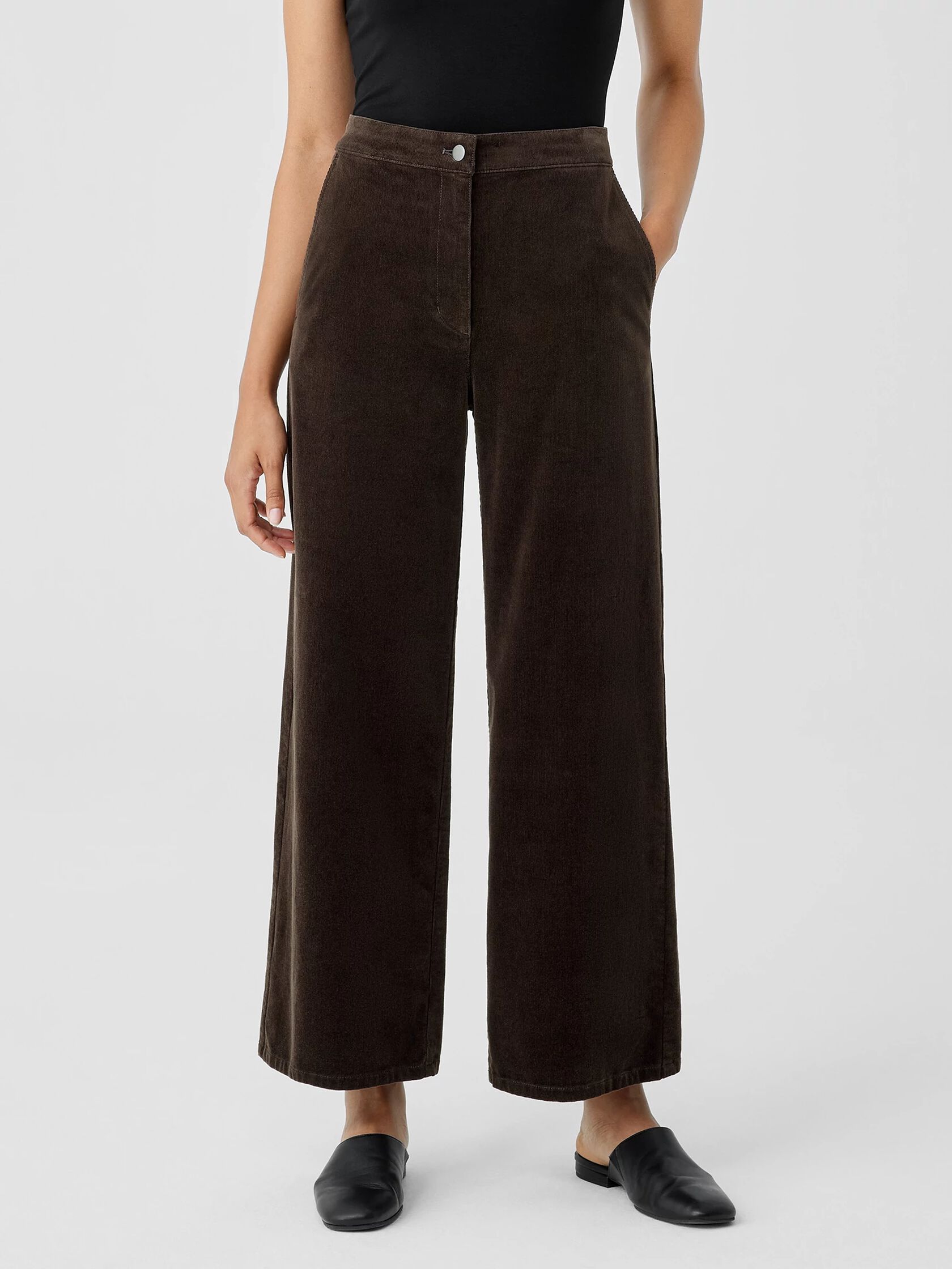 Organic Cotton Stretch Corduroy Wide-Leg Pant