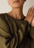 Smooth Satin Shimmer Round Neck Top