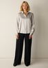 Stretch Silk Charmeuse Classic Collar Shirt