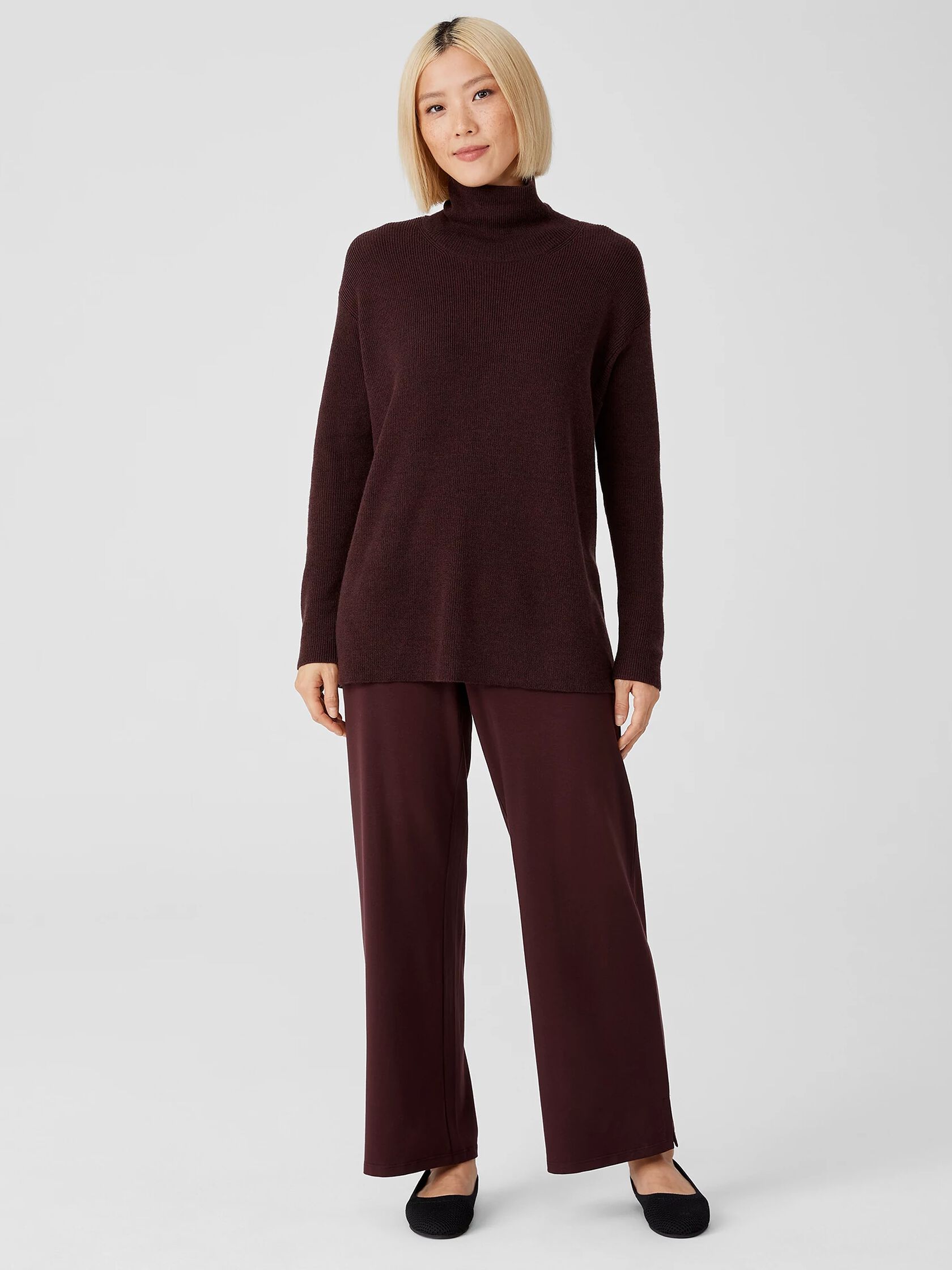 Stretch Jersey Knit Straight Pant | EILEEN FISHER