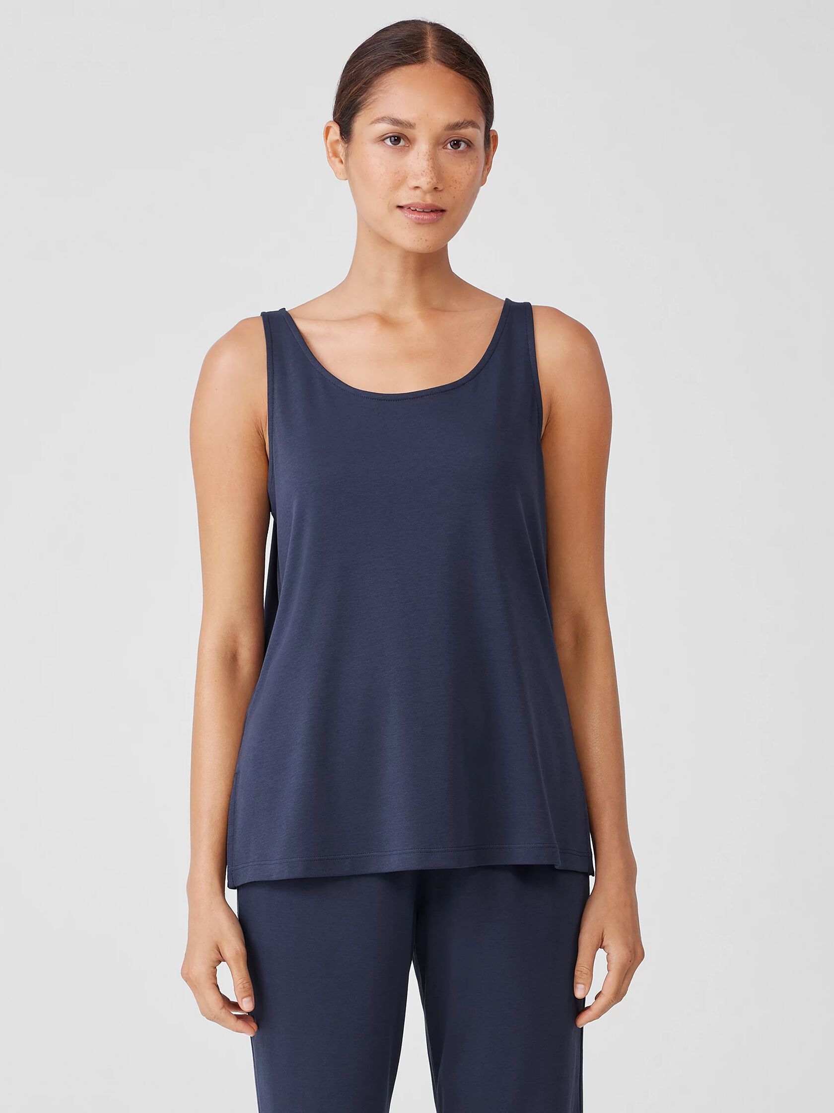 Organic Cotton Interlock Scoop Neck Sleep Tank