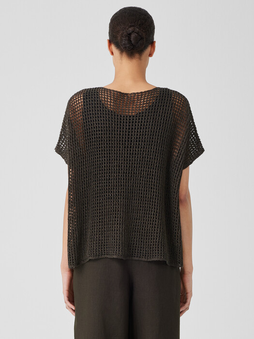 Organic Linen Délavé Bateau Neck Top