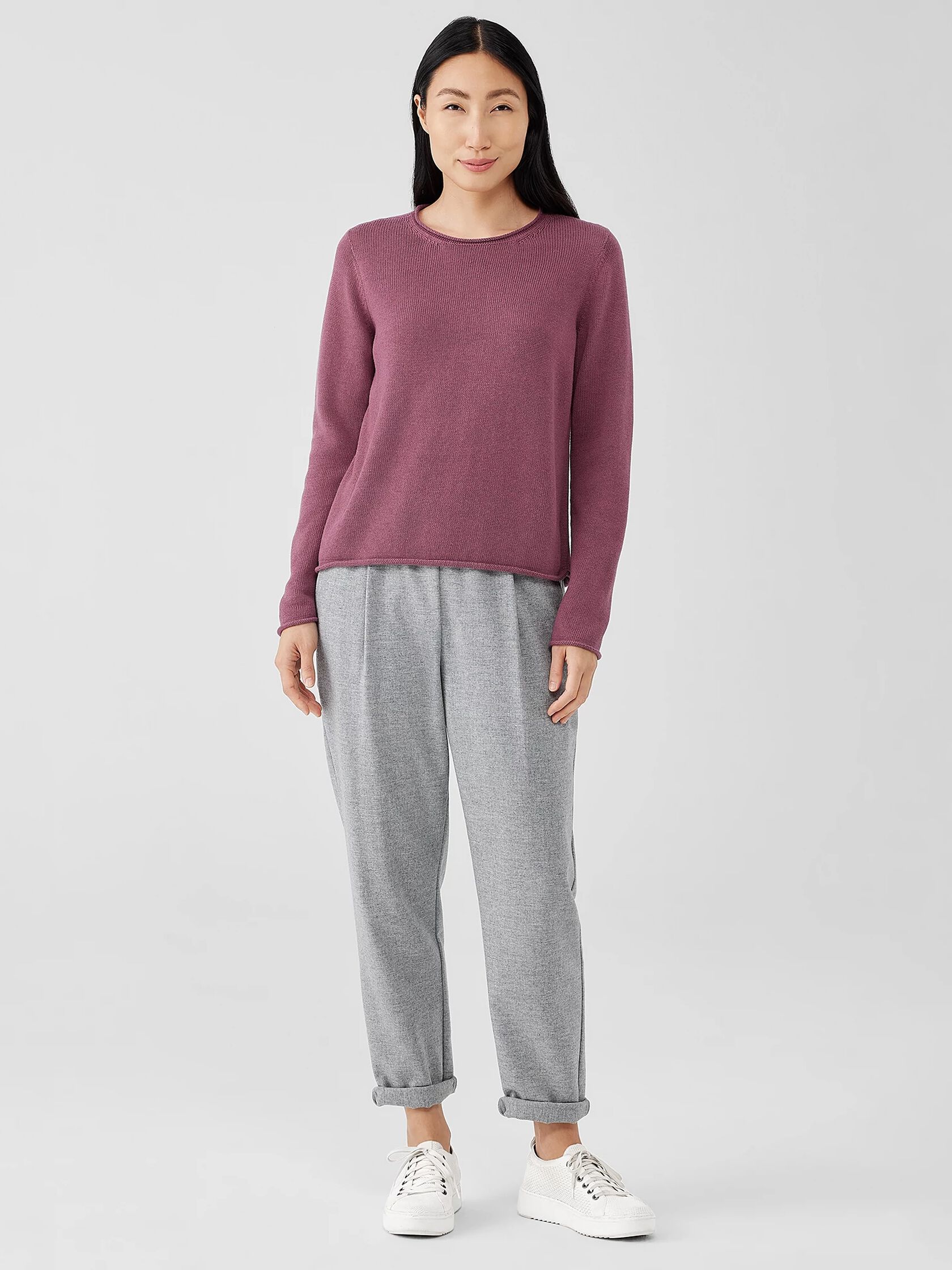 Peruvian Cotton Blend Jewel Neck Top