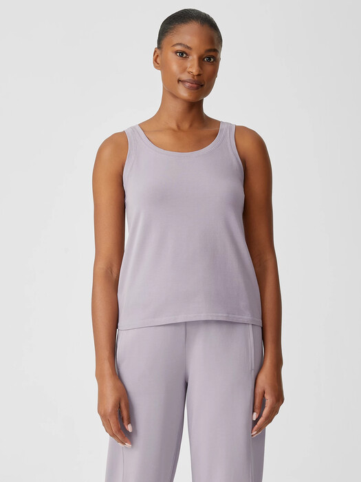 Organic Pima Cotton Stretch Jersey Scoop Neck Tank