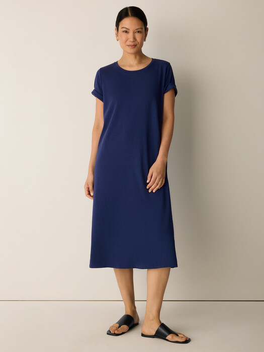 Eileen Fisher - Women's Cozy Organic Cotton Slub Tee Dress - Miscellaneous - Size: Large regular Eileen Fisher - Women's Cozy Organic Cotton Slub Tee Dress - Miscellaneous - Size: Large regular