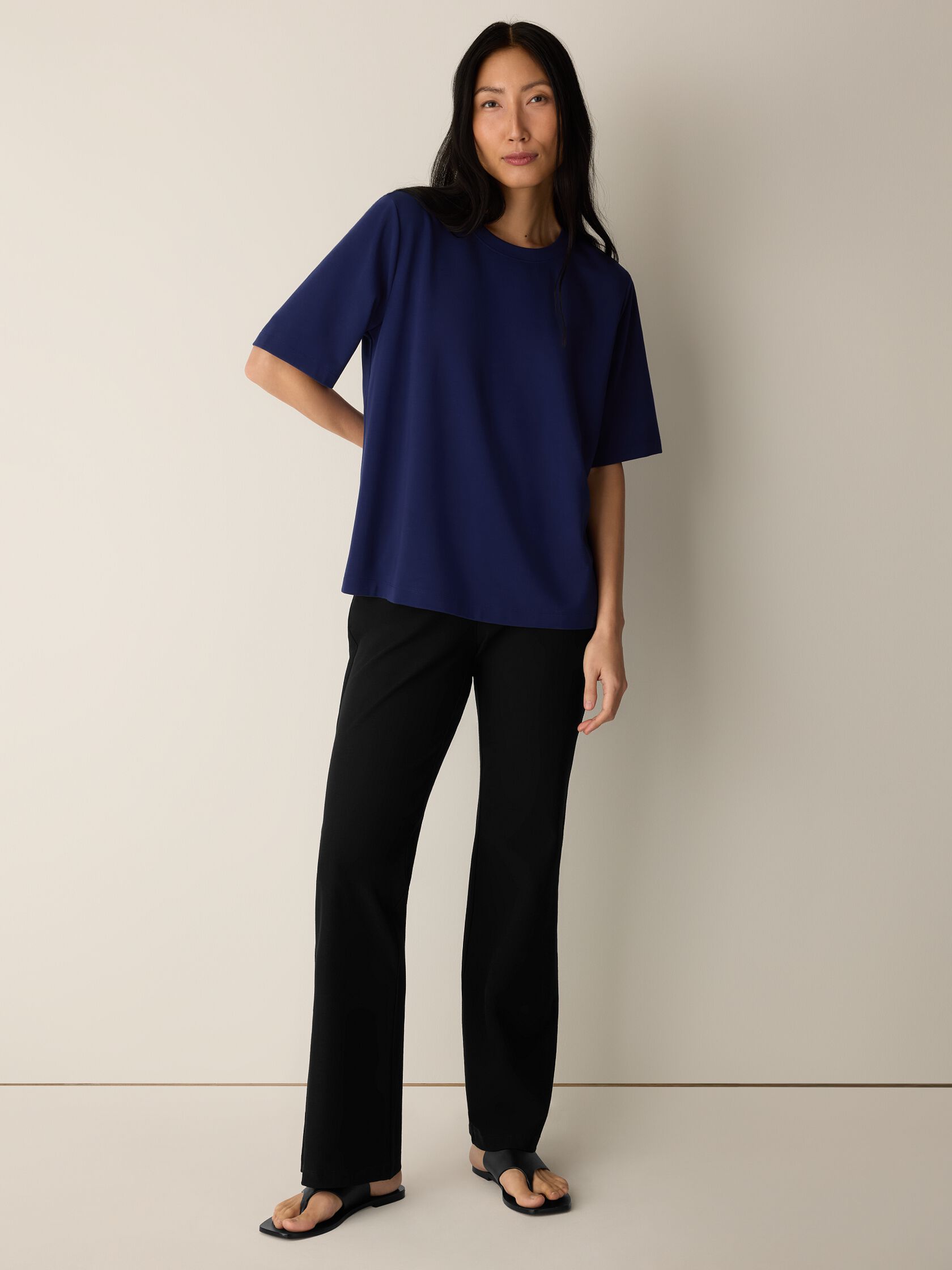 Extra-Fine Ponte Crew Neck Tee