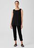 Washable Stretch Crepe Pant with Slits