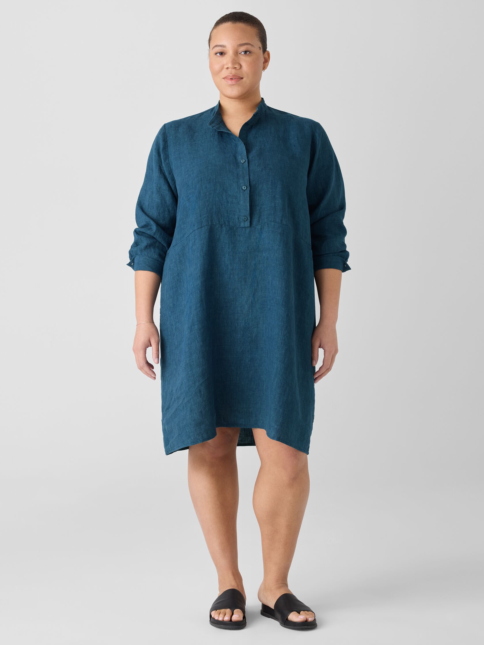 Washed Organic Linen Délavé Shirtdress