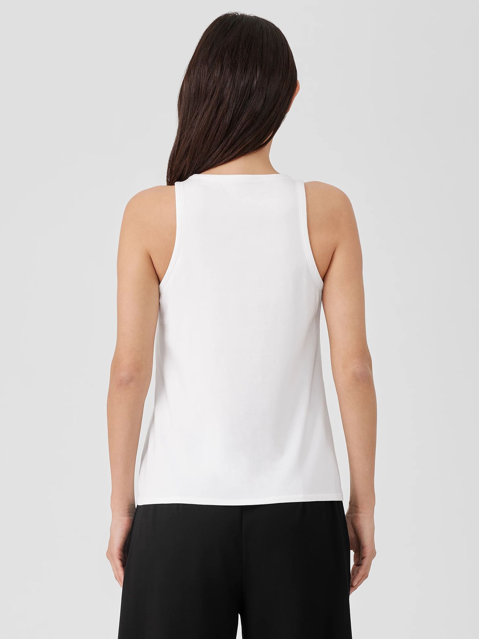 Pima Cotton Stretch Jersey Round Neck Tank