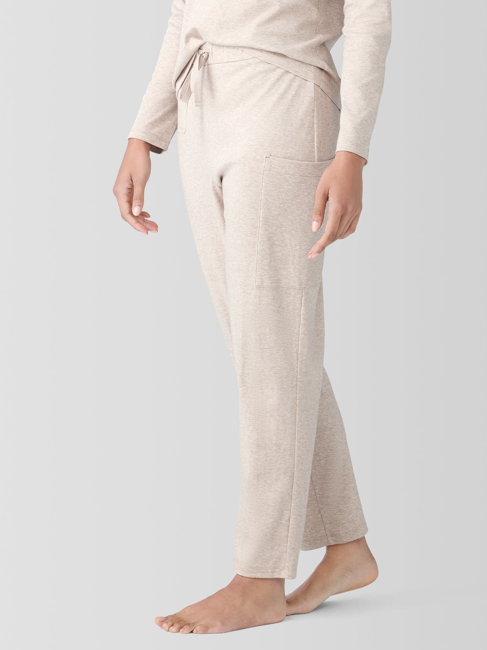 Mélange Organic Cotton Interlock Slouchy Sleep Pant
