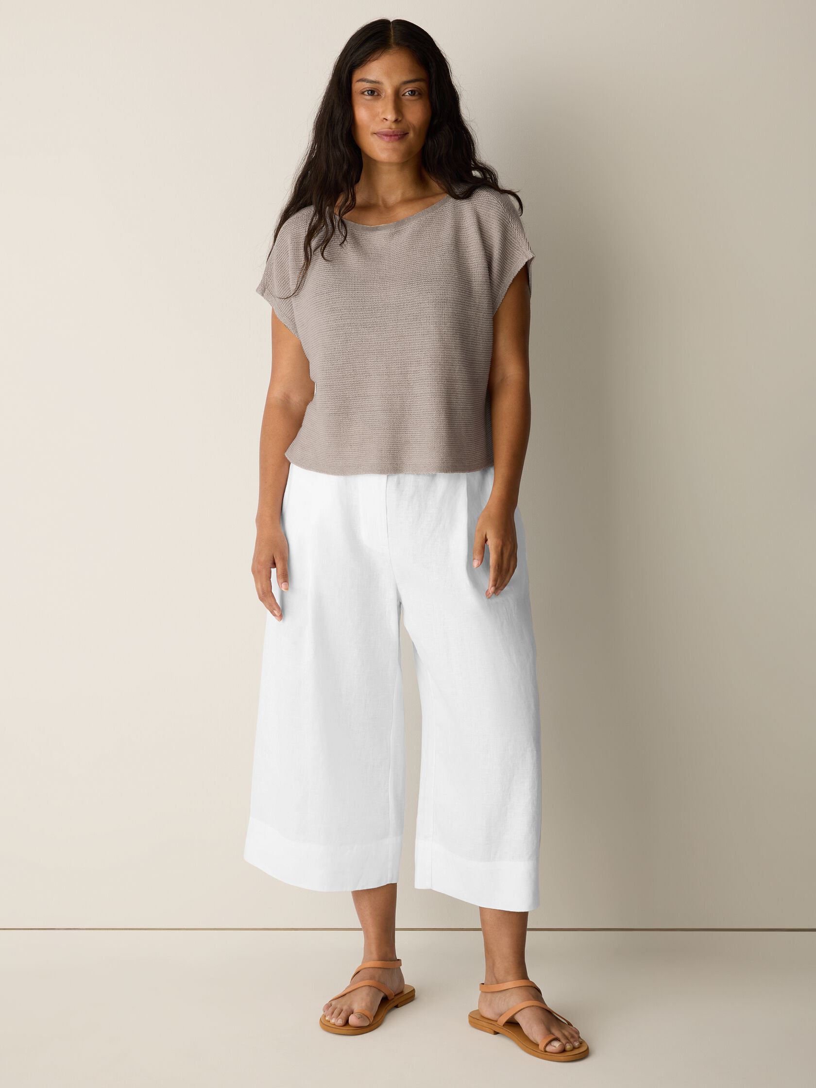 Organic Linen Pleated Culotte