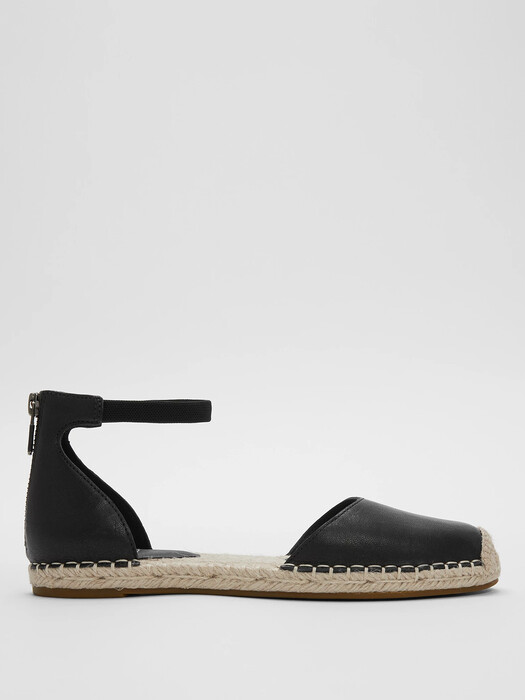 Lala Tumbled Leather Espadrille Flat