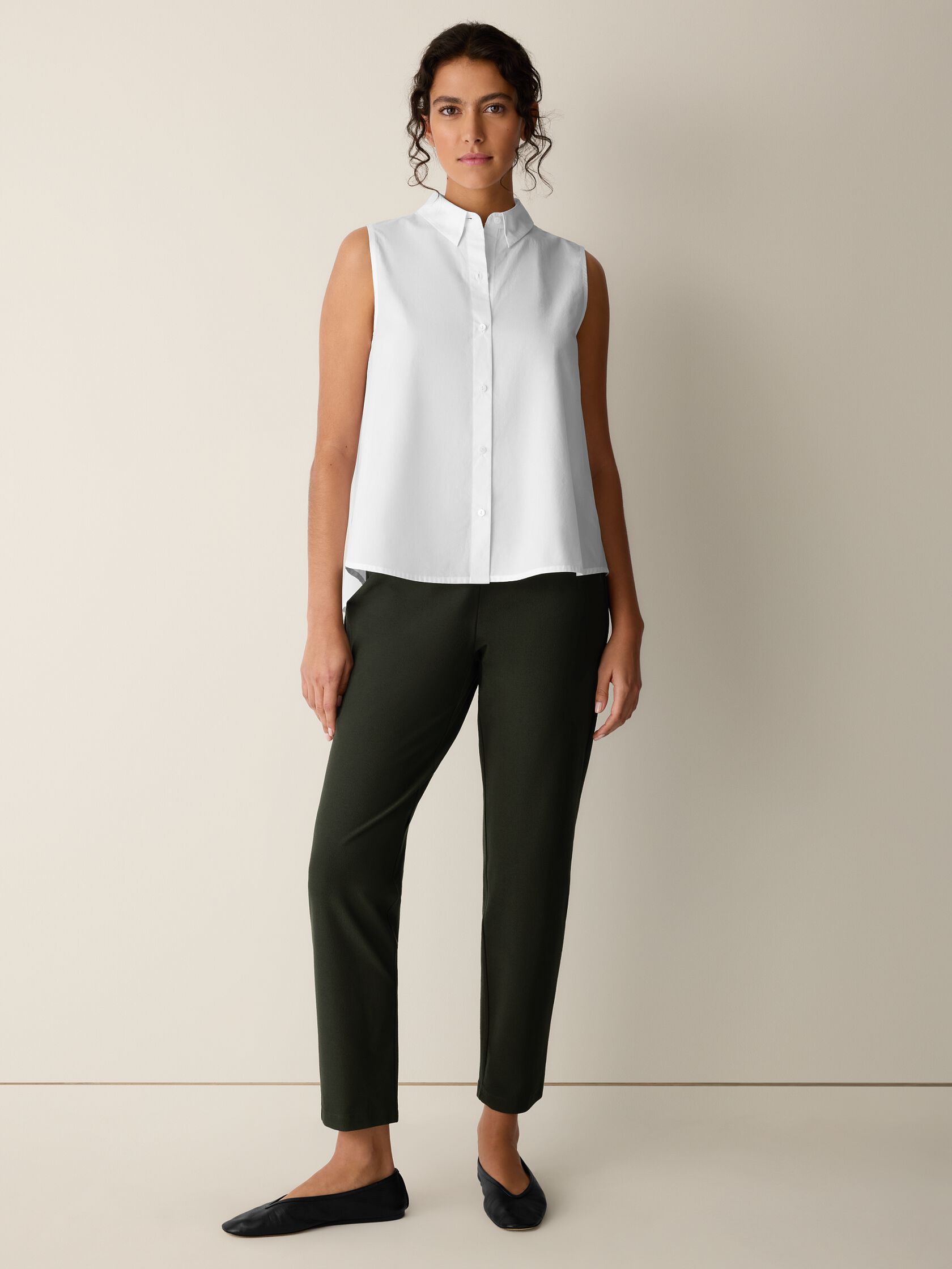 Washable Stretch Crepe Slim Pant