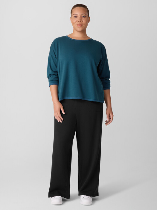 Cozy Brushed Terry Hug Round Neck Box-Top