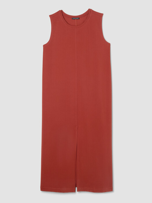 Eileen Fisher Women's Sleeveless Crewneck Tank Dress - Blood Orange - Size PL Eileen Fisher Women's Sleeveless Crewneck Tank Dress - Blood Orange - Size PL