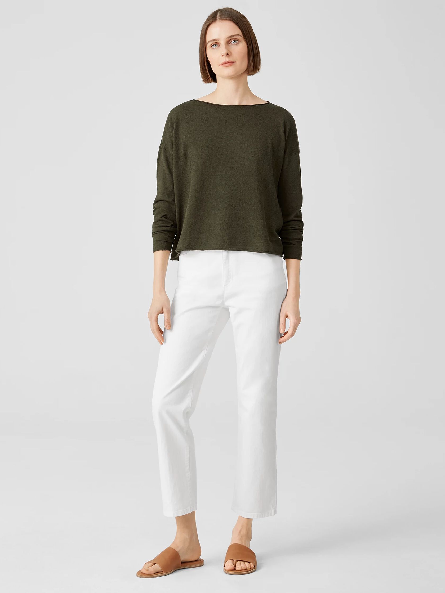 Organic Linen Cotton Jersey Box-Top