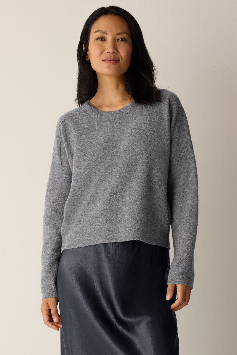 Fine Felted Wool Crew Neck Short Top in Regenerative Wool Fine Felted Wool Crew Neck Short Top in Regenerative Wool