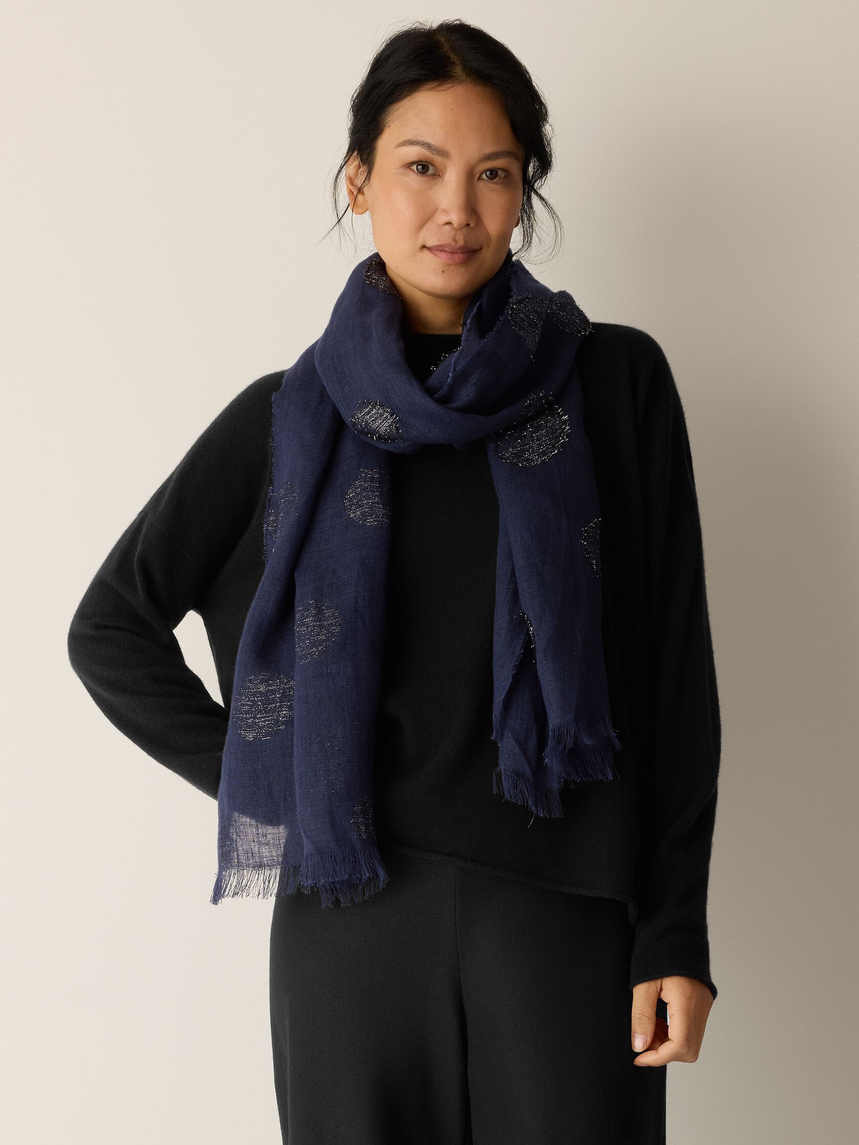 Linen Filcoupe Shimmer Scarf