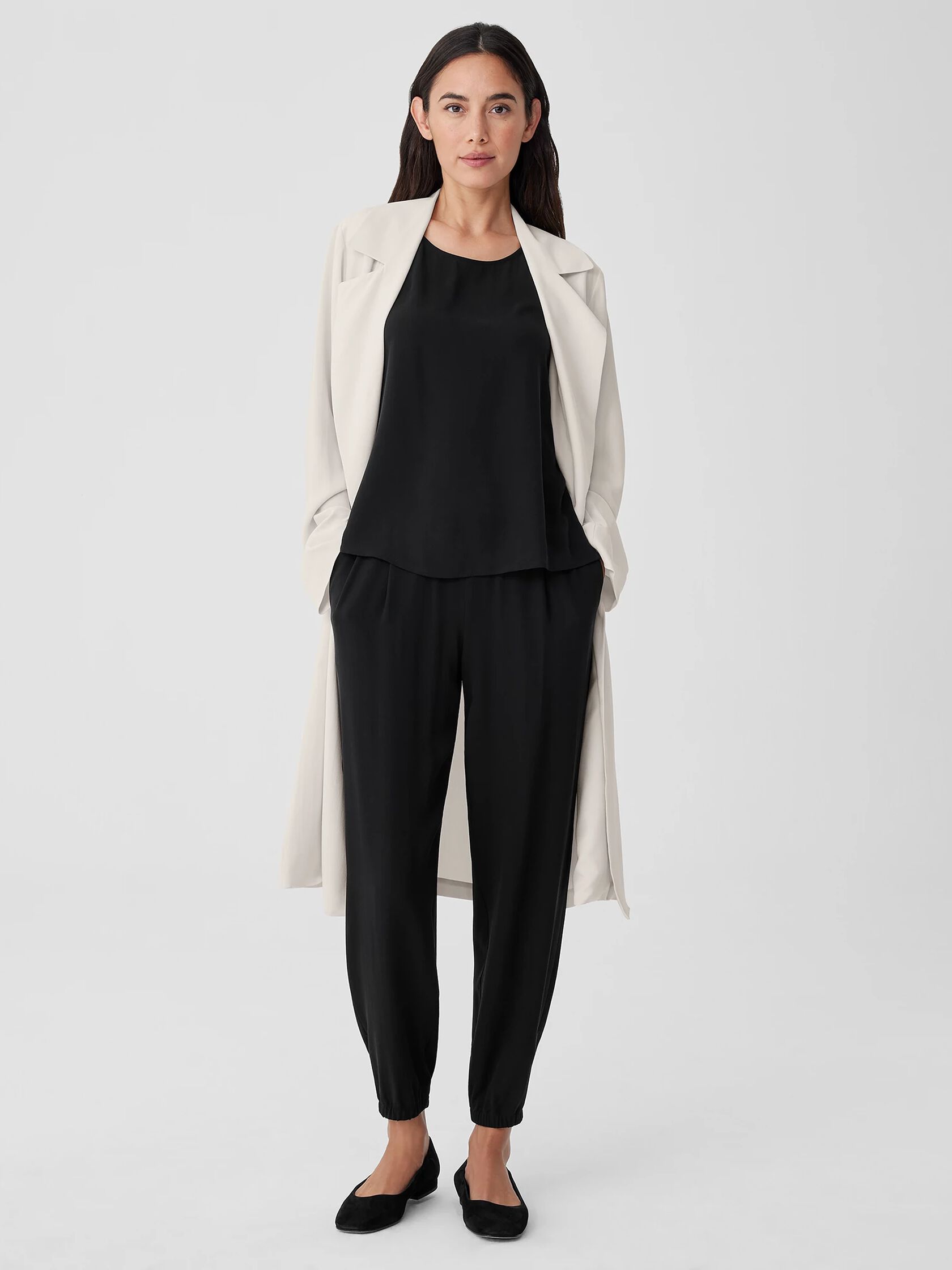 Silk Georgette Crepe Jogger Pant | EILEEN FISHER