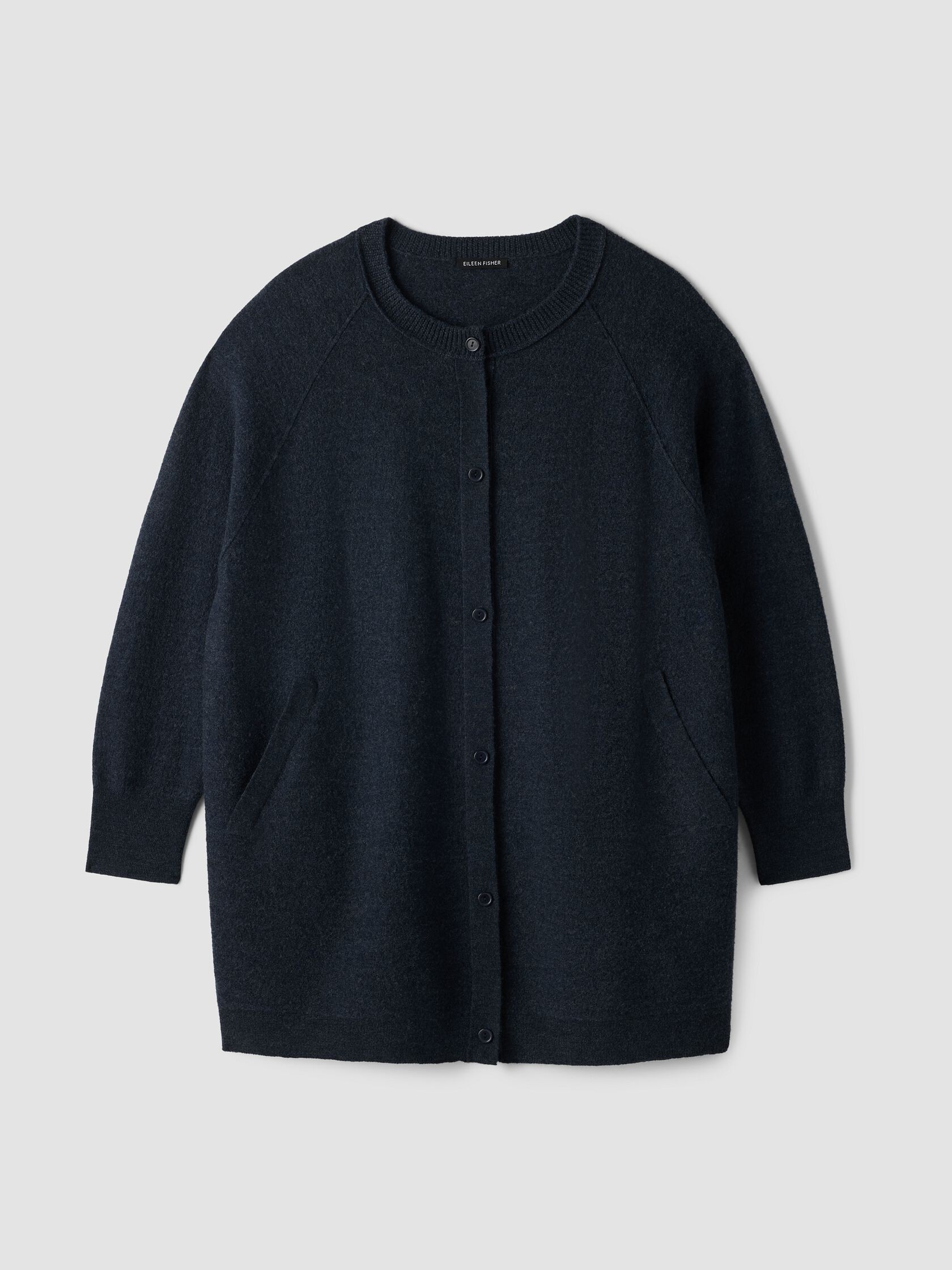 Fine Felted Wool Long Cardigan in Regenerative Wool
