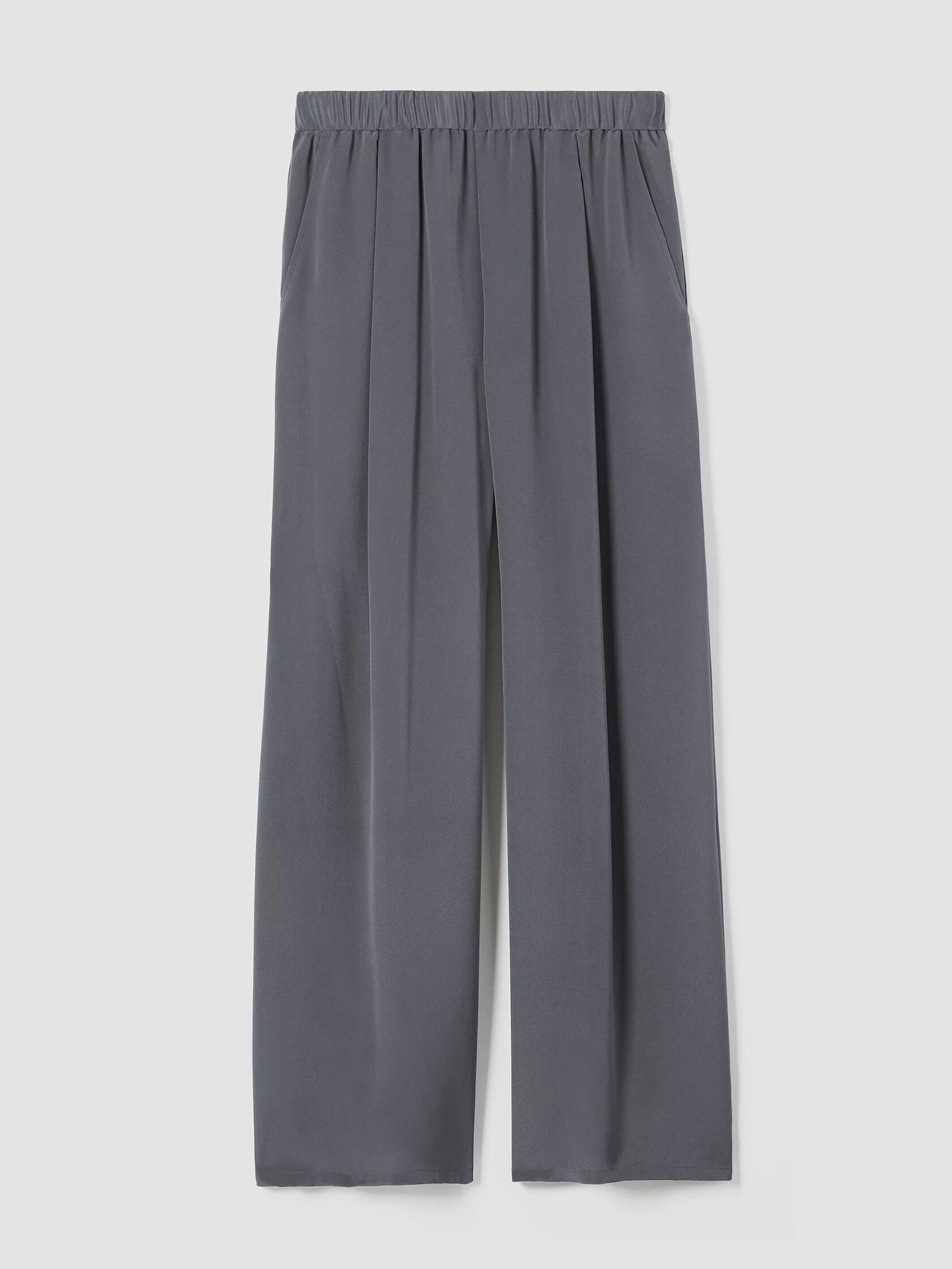 Silk Double Crepe Wide-Leg Pant