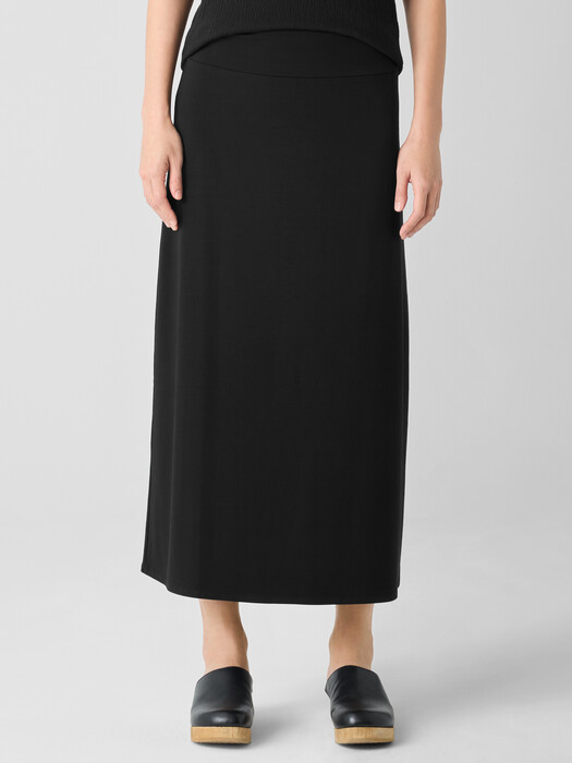 Stretch Jersey Knit A-Line Skirt