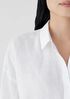 Organic Handkerchief Linen Classic Collar Long Shirt