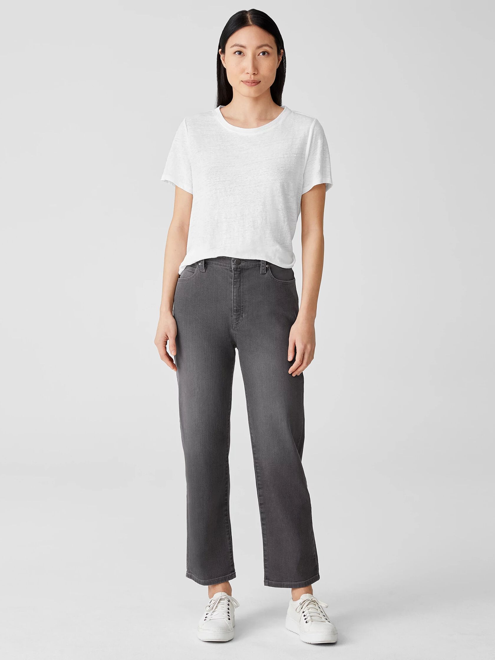 Organic Cotton Stretch Straight Ankle Jean