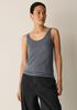 M&eacute;lange Sheer Cotton Blend Knit Scoop Neck Tank