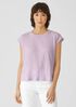 Organic Linen Jersey Shirred-Back Top